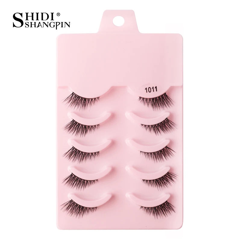Half Fake Eyelashes 5/10 Half Lashes Soft Natural Cat Eye Lashes Makeup Tool Extension Fluffy Faux Cils maquiagem Half Lashes 5pairs-1011