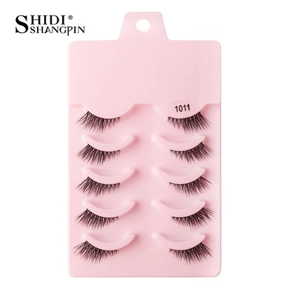 Half Fake Eyelashes 5/10 Half Lashes Soft Natural Cat Eye Lashes Makeup Tool Extension Fluffy Faux Cils maquiagem Half Lashes 5pairs-1011