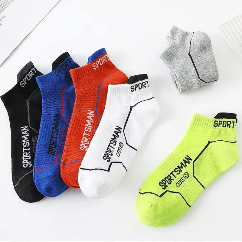 5 Pairs sport Socks High Quality Men's Summer Man Short Socks Breathable Ankle Socks Cotton Black Thin Cut Run Men Socks