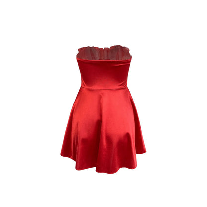 Sexy Mini Dress for Women European and American Style Fishbone Tank Top Cross-Border New Arrival Summer Fashion Female Clothing