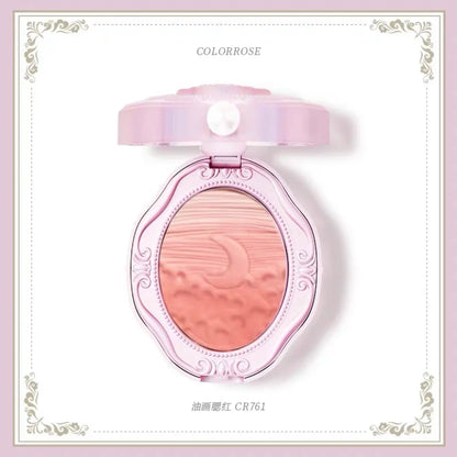 Colorrose Embossed Powder Blush Blue Genuine Nude Makeup Natural Party Blusher Shimmer Pearlescent Highlight Eyeshadow new-761