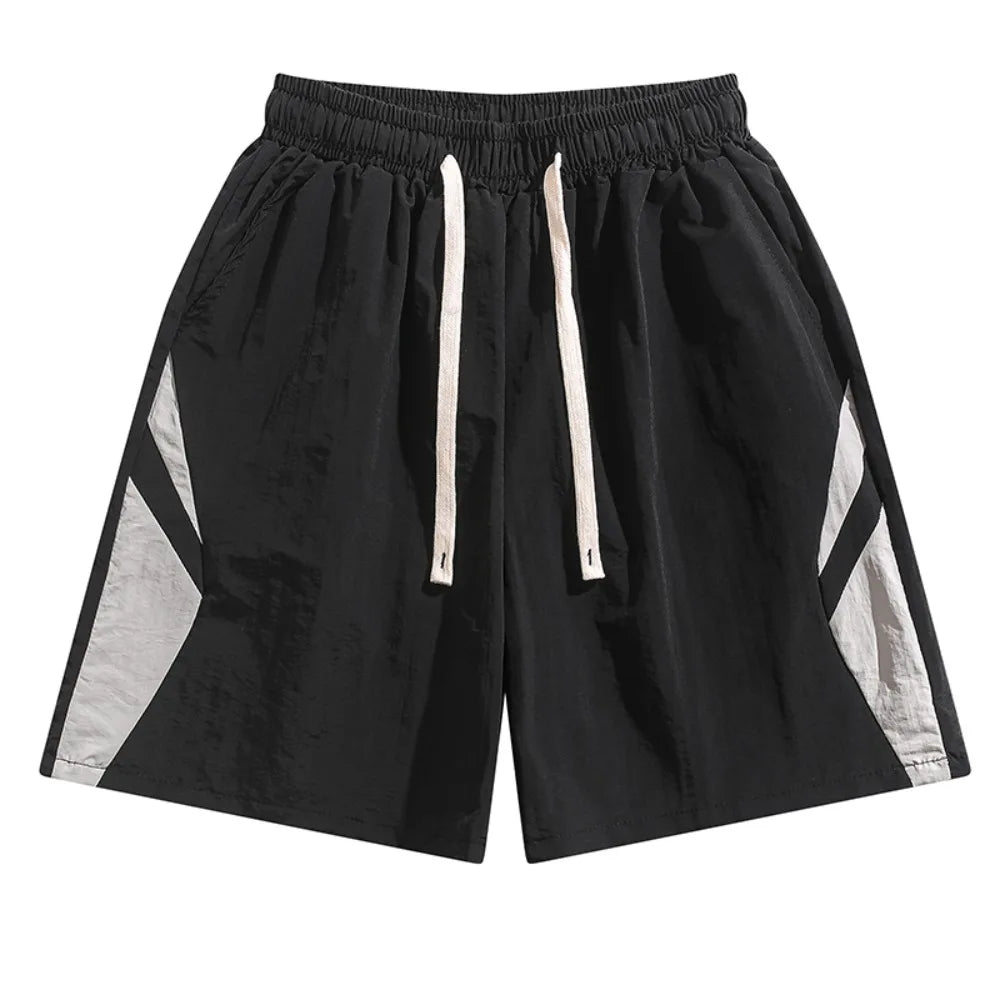 Large Size Loose Casual Thin Shorts High Waist Drawstring Wide Leg Shorts Summer Beach Knee Length Pants Men Badiee Stylez