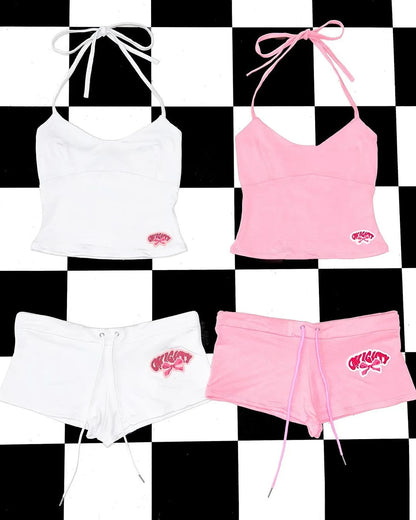 Y2k Crop Top Graphic Letter Print Grunge Streetwear Harajuku Camis Casual Summer Camis EmoGirl Aesthetics Women Shorts Sexy Pant