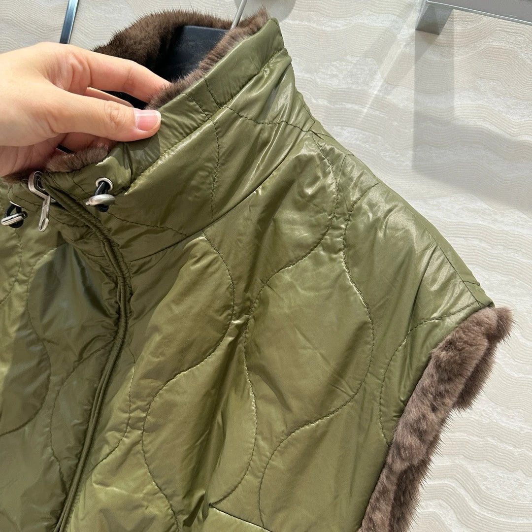 Autumn-winter luxurious short mink zippered vest Badiee Stylez