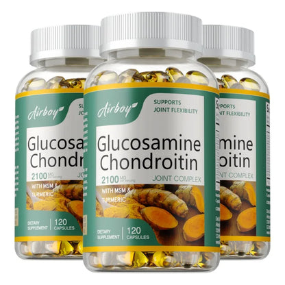 Glucosamine Chondroitin MSM - Joint Support Supplement for Men and Women, Triple Strength Vitamin - Relieve Joint Discomfort 120 Capsule-3bottles