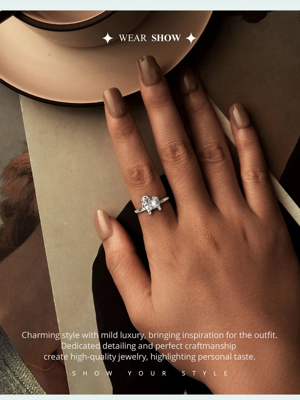 WOSTU 925 Sterling Silver Cat Pet Adjustable Rings For Women Animal Dog Open Ring Family Daughter Birthday Jewelry Girl Gift