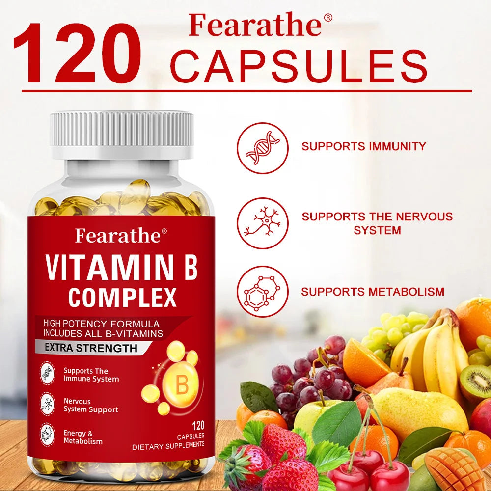 Vitamin B Complex - Supports Memory, Helps Boost Natural Energy, Improves Mood, Benefits Brain and Heart Function