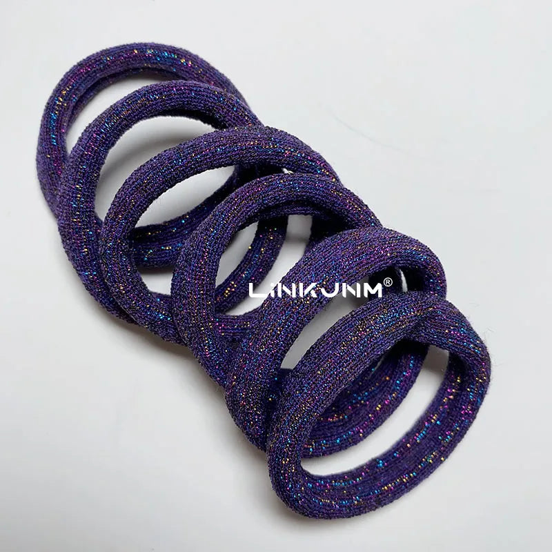 6PCS Women Glitter Hair Scrunchies Girls Elastic Hair Rubber Bands Hair Holder/Gum Hair Accessories Ponytail Hair Holders Badiee Stylez