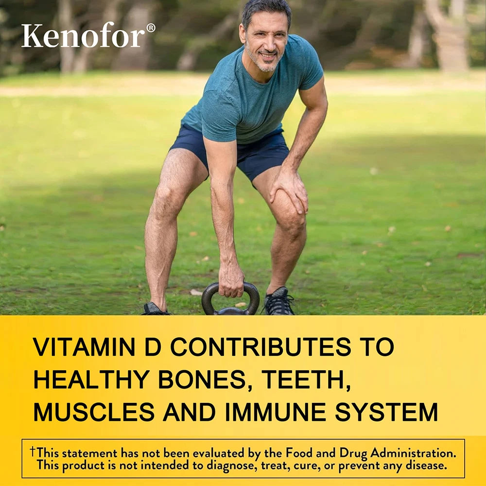 Vitamin D3 and K2 Capsules - Supports Bone, Teeth, Muscle and Immune System Health, Improves Absorption, Digestion