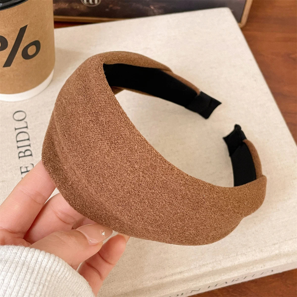 2025 Korea Fashion Elegant Wide Hairbands Headband Women Girls Gift Scrunchie Hair Head Hoop Band Accessories Headdress Headwear coffee Wide 6.5cm CHINA