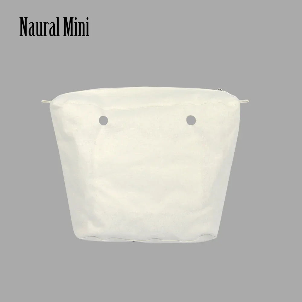 TANQU New Waterproof Inner Bag Organizer Insert Zipper Pocket for Classic Mini Obag Canvas Material for O Bag Natural mini CHINA