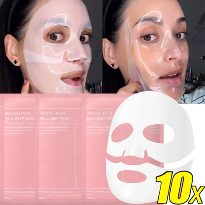 Bio-Collagen Face Mask Shrink Pore Deep Moisturizing Overnight Mask Anti-Wrinkle Hydrating Refreshing Brightening Face Skin Care