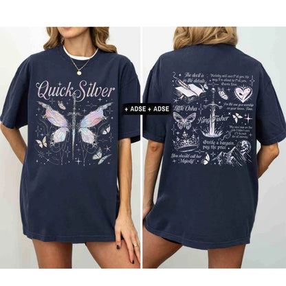 Quicksilver Two-sided Shirt For Fans Women's Saeris Fane Kingfisher Sweatshirt Little Osha Fantasy Y2K Unisex Top Streetwear navy blue