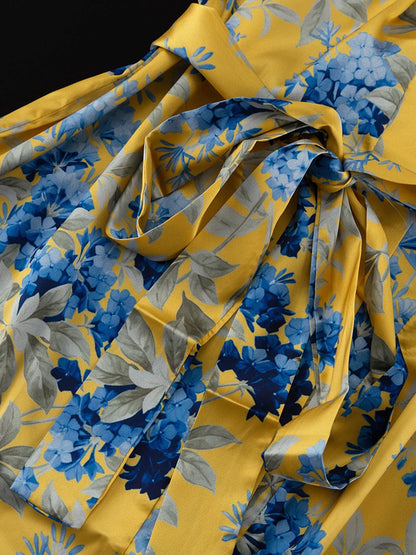 Marthaqiqi Fashion Women Nightwear Suit V-Neck Pajamas Long Sleeve Nightie Lace Up Nightgowns Pants Printing Ladies Pyjamas Set