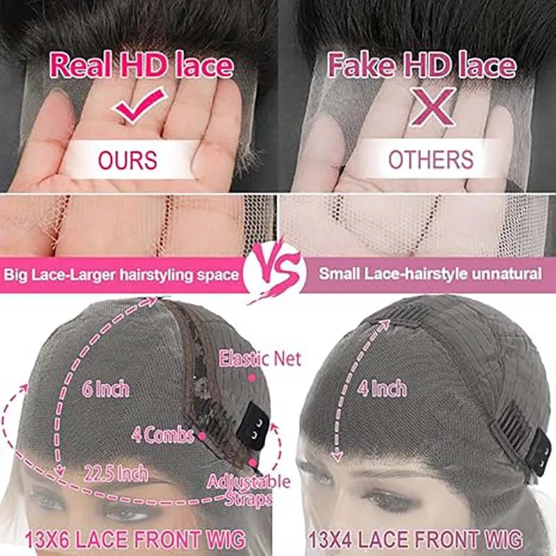 40 Inch Natural wigs 13x4 Straight Human Hair Wigs 220 Density hd lace wig 13x6 wigs human hair For Women Badiee Stylez