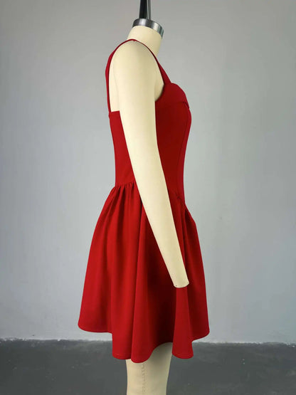 CM.YAYA Women Strapless Sleeveless Pleated Mini Dress 2025 Spring Sweet Sexy Birthday Evening Night Party Vestidos Dresses