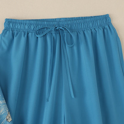 ZANZEA Autumn Vintage Pant Sets Women Fashion 2 Piece Outfits 2025 Elegant Long Sleeve Print Tops and Elastic Waist Pants 2pcs Badiee Stylez