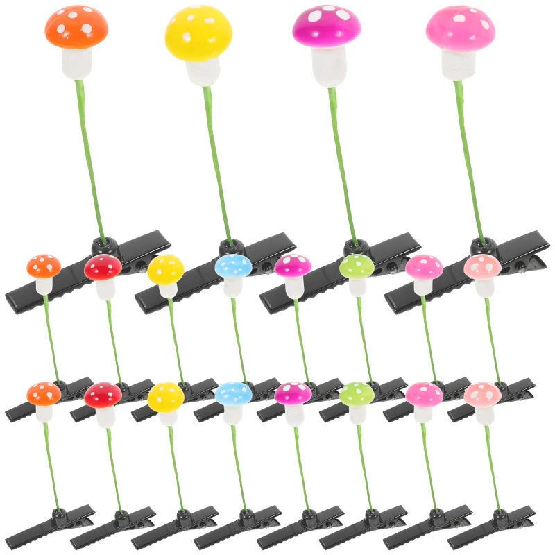 30 Pcs Accessories Mushroom Lemon Tree Hair Clip Women's Barrettes Hairclip Clips Small Plastic and Zinc Alloy