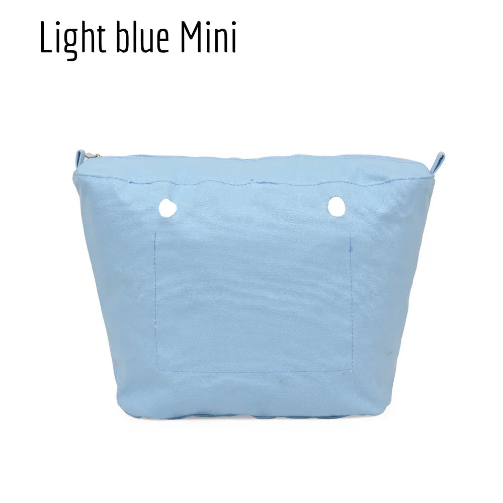 TANQU New Waterproof Inner Bag Organizer Insert Zipper Pocket for Classic Mini Obag Canvas Material for O Bag light blue mini CHINA