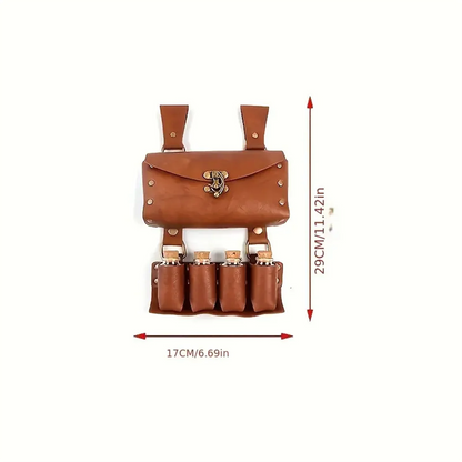 Renaissance Leather Belt Medieval Wizard Alchemy Glass Magic Bottle Cork Bottle Stopper Copper Coin Waist Bag Cosplay Belt Badiee Stylez
