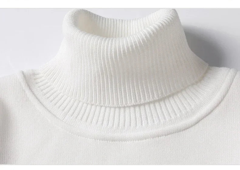 Autumn Winter Casual Fleece Thickened Warm Sweater Women's Turtleneck Solid Sweater Knitting Pullovers Rollneck Slim Fit Top Badiee Stylez