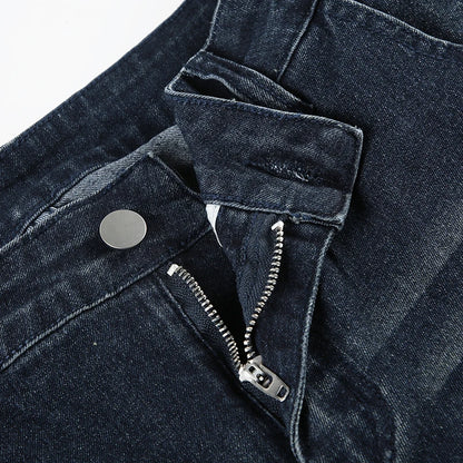 Weekeep Streetwear Low Rise Flared Jeans y2k Vintage Slim-fitting All-match Blue Denim Pants 2000s Casual Women's Jeans Harajuku