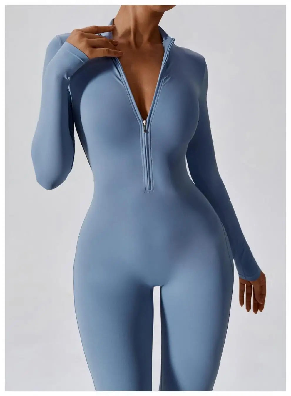 One-piece Sports Training Jumpsuit Women's Long Sleeve Tight Hip-highlighting Bodysuit Gym Clothing Sexy Dance Exercise Tights Badiee Stylez