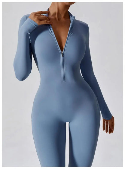 One-piece Sports Training Jumpsuit Women's Long Sleeve Tight Hip-highlighting Bodysuit Gym Clothing Sexy Dance Exercise Tights Badiee Stylez
