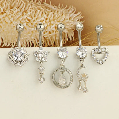 5PCS Cute Dangle Belly Ring Pack 14G Navel Piercing Bulk Sexy Belly Ring Set Belly Button Ring Lot Pircing Ombligo Jewelry style16