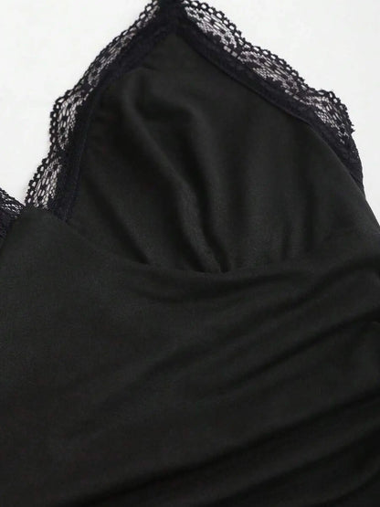 Women Summer Elegant Black High-Waist Knitted Suspender Jumpsuit Backless Women's Loose Wide-Leg Pants European Style Jumpsuit Badiee Stylez