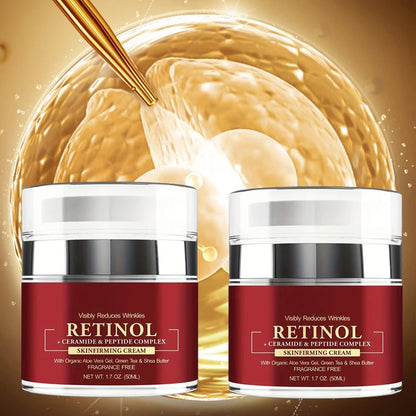 Instant Retinol Cream Wrinkle Remover Firming Lifting Anti Aging Fade Fine Lines Moisturizing Whitening Korea Repair Skin Care Retinol Cream-2pcs