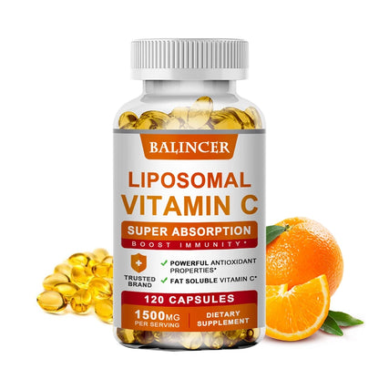 Liposomal Vitamin C - Highly Absorbable, Fat Soluble Vitamin C, Immune Support, Skin Health, Powerful Antioxidant 120count United States