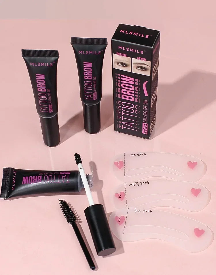 Waterproof Peel Off Eyebrow Gel Semi-Permanent Eye Brow Enhancer Tattoo Tint Long-lasting Black Brown Dye Eyebrow Cream Cosmetic