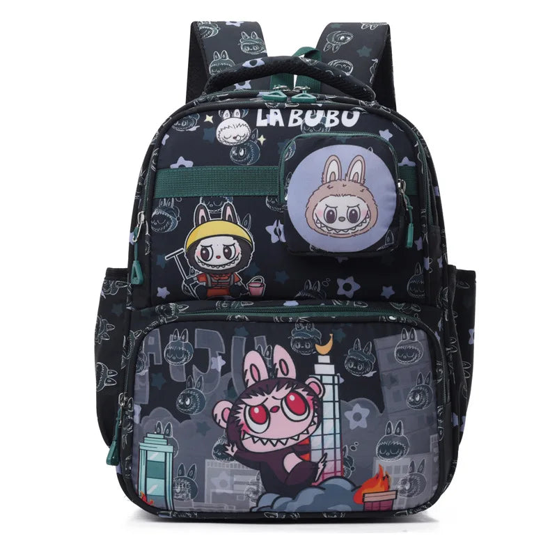 New Large Capacity Bag Children Backpack Cute Cartoon Primary School Bag Shoulder Bag New Kids Practical Portable Backpack green