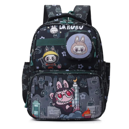 New Large Capacity Bag Children Backpack Cute Cartoon Primary School Bag Shoulder Bag New Kids Practical Portable Backpack green