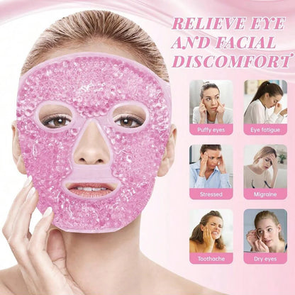 Facial and Eye Mask Ice Pack - Reduces facial puffiness, dark circles. Gel bead-shaped hot and cold packs for facial care before Badiee Stylez