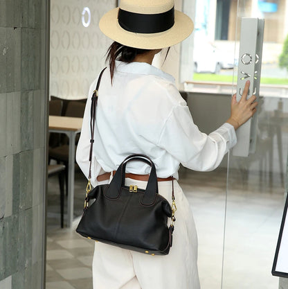 Hifashion 100% Cowhide Genuine Leather Handbags For Women 2025 Trend Designer Wide Strap Pillow Ladies Shoulder Crossbody Bags