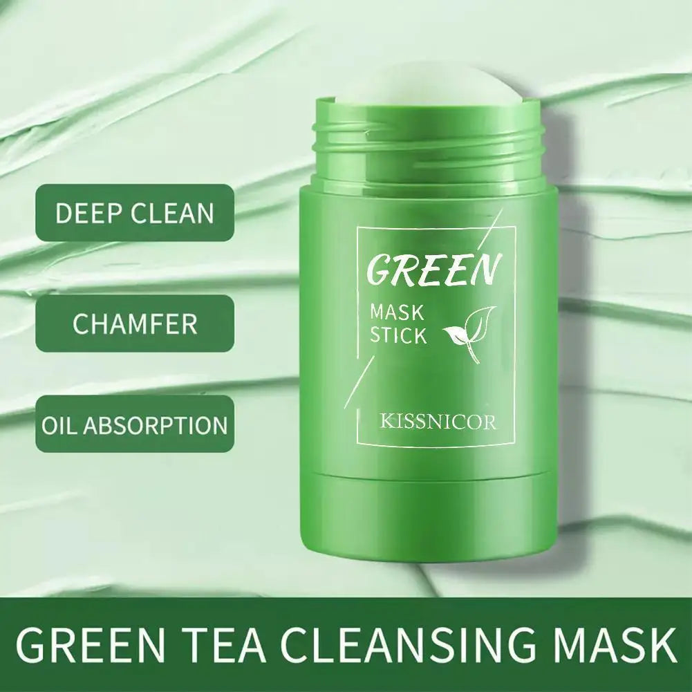 Face Clean Mask Green Tea Cleansing Stick Mask Shrink Pores Deep Blackhead Remover Facial Cleansing Moisturizing Mask Skin Care