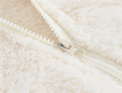 Girls woolen hooded coat solid color zipper coat children's winter clothes