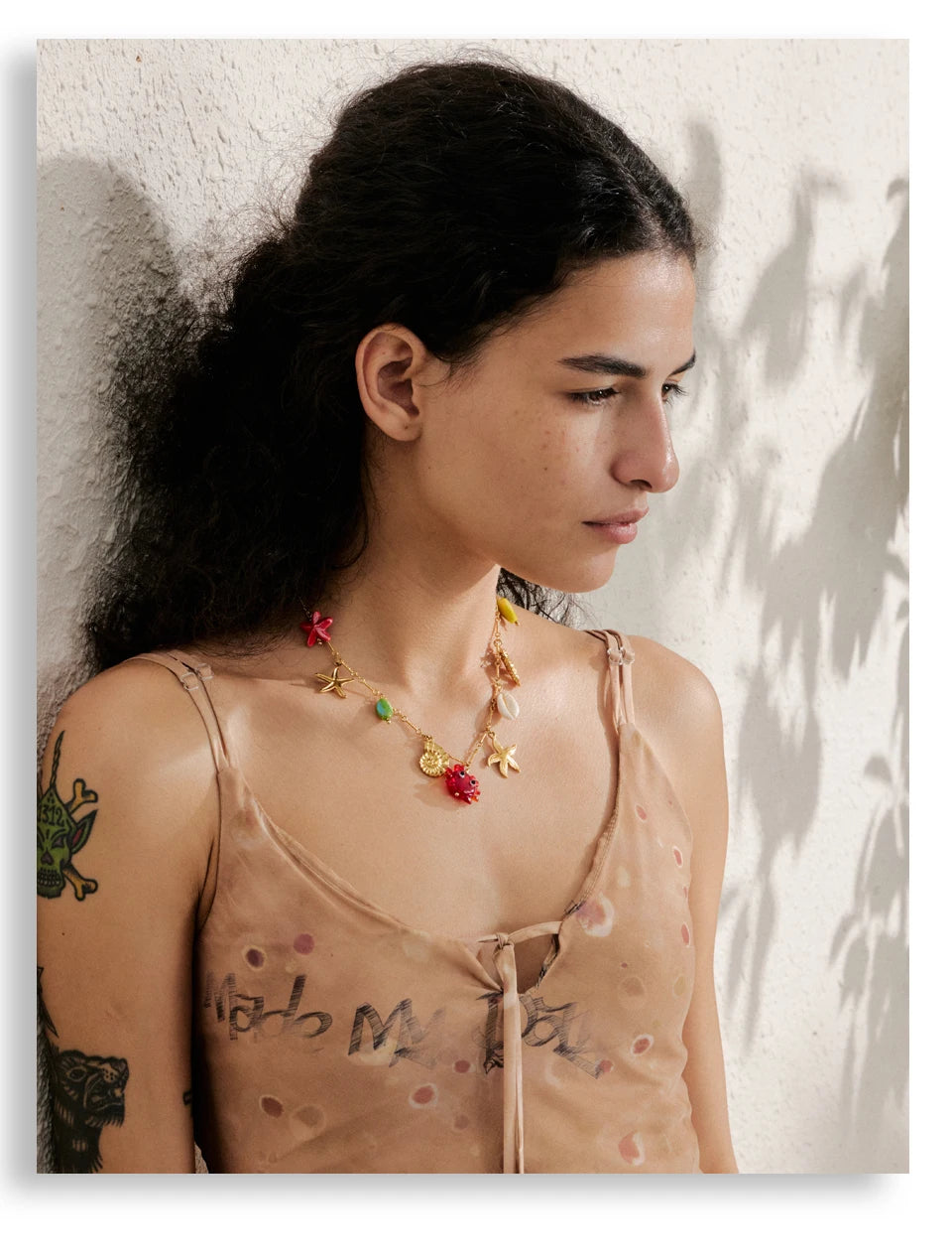 Yhpup Ocean Style Summer Fashion Jewelry Crab Starfish Shell Pendant Necklace Stainless Steel Golden Charm Pendant Accessories