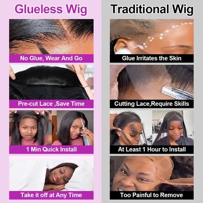 100% Human Hair Wig Glueless Braided Closure Hd Lace Frontal Wig Pre Cut Vietnamese Straight Short Bob Lace Front Wig for Women Badiee Stylez