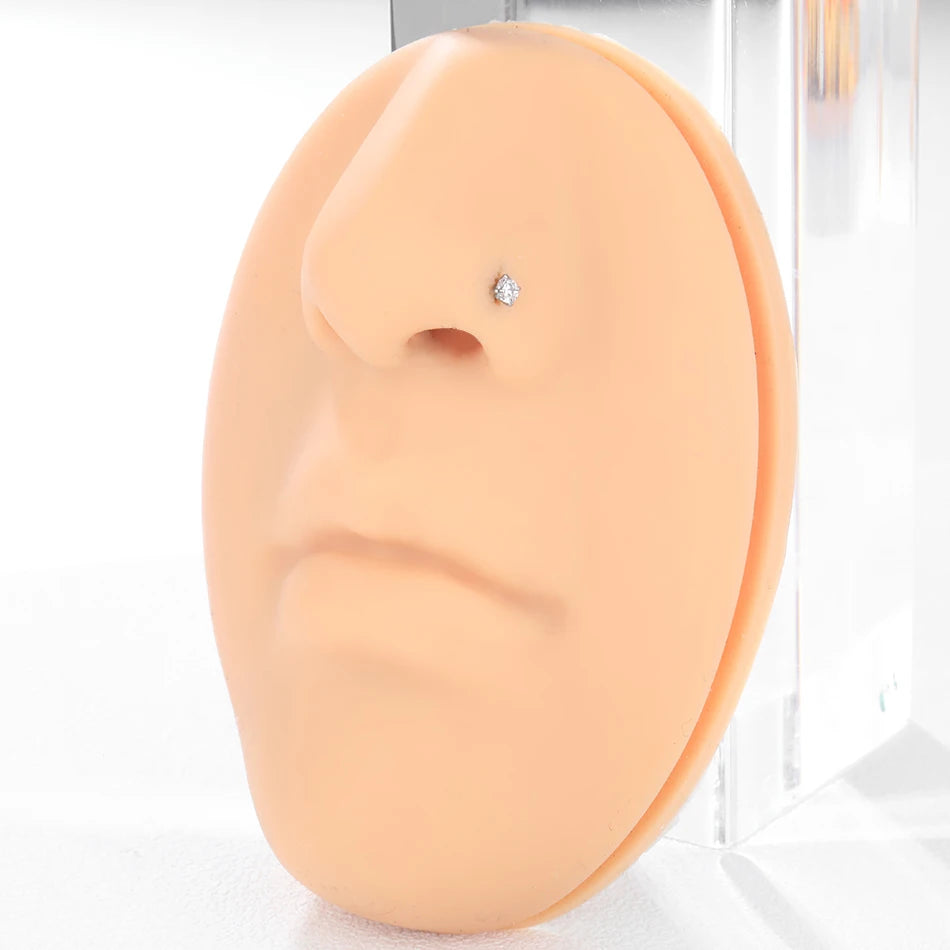 1PC Titanium 18G /20G 1.5/2/2.5/3mm Zircon Gem Nose Stud Piercing Screw Prong CZ Nostril Earring Nariz Piercings Sexy Jewelry Badiee Stylez