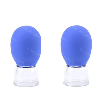 Silicone Face Massager Vacuum Eye Skin Face Lifting Facial Cups Anti Cellulite Jar Anti-Wrinkle Cupping Therapy Beauty Tool 2pc-Blue