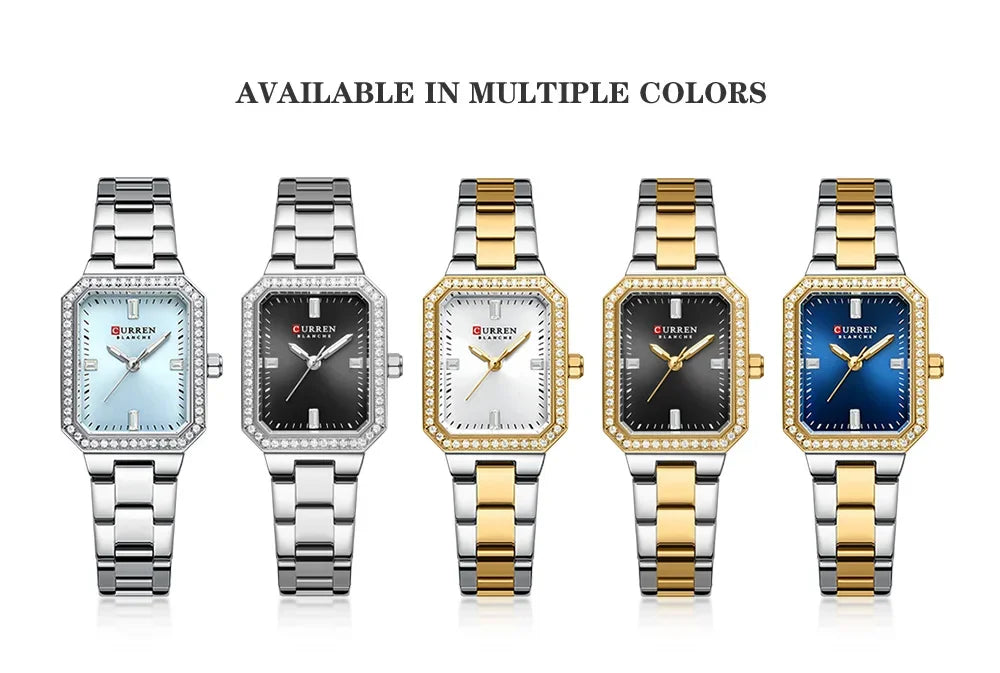 CURREN Women Watch Quartz Watch for Ladies Simple Elegant Dress Wristwatch Stainless Steel Bracelet