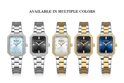 CURREN Women Watch Quartz Watch for Ladies Simple Elegant Dress Wristwatch Stainless Steel Bracelet