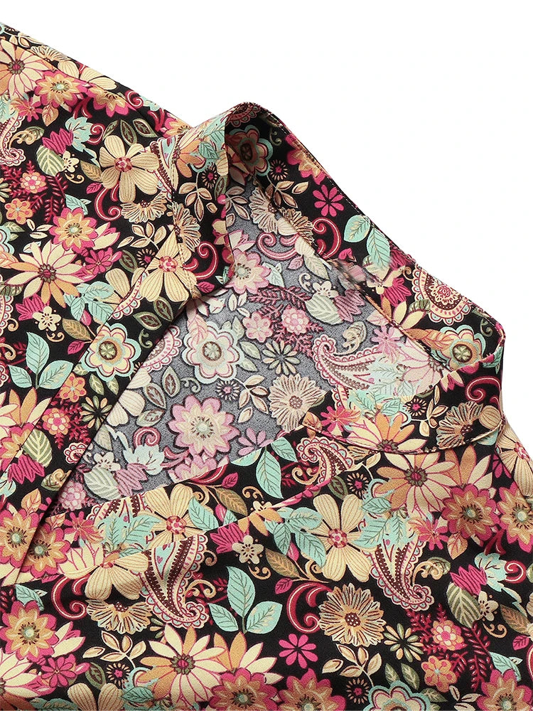 Plus Size 2024 Summer New Women's Floral T Shirt Loose Casual High Neck Summer Best Choice