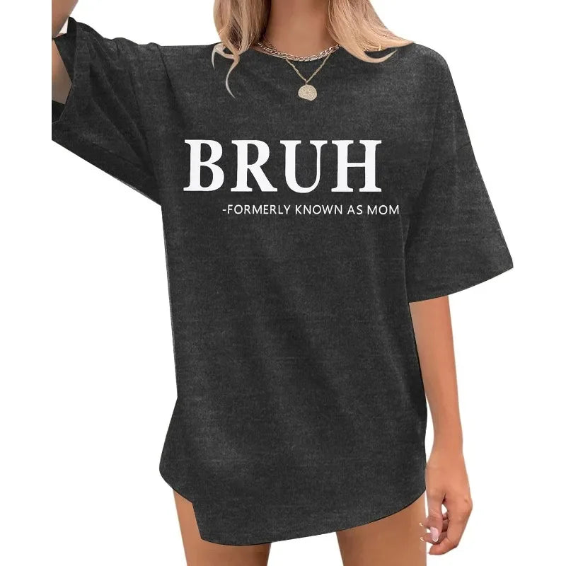 Oversized Tshirts for Women Mama Shirt - Overstimulated Moms Club Shirt Funny Graphic Shirts Casual Short Sleeve Tees