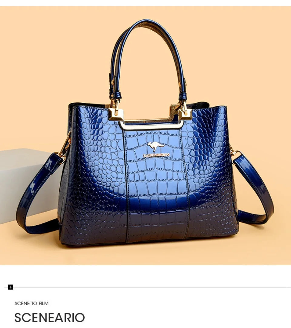 Three Layers Women Shoulder Bags Luxury Designer High Quality Patent Leather Messenger Casual Tote Bag Large Capacity Hand bags