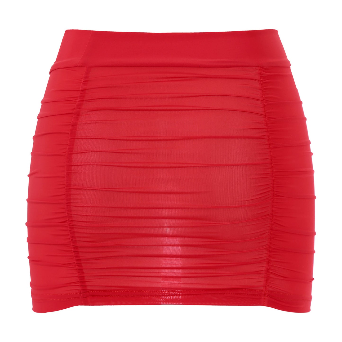 Womens Sexy Bodycon Mini Skirt Ruched Elastic Bands Semi-Sheer Skirt Hip Wrap Lingerie Nightwear Pencil Pole Skirt for Nightclub