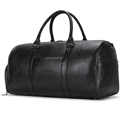 Luxury Genuine Leather Men Women Travel Bag Cow Leather Carry On Luggage Bag Travel Shoulder Bag Male Female Weekend Duffle Bag
